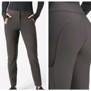 Athleta Stellar Trouser Pant Womens Size 4 Mountain Olive Travel Casual EUC